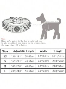 1條防咬鉚釘狗項圈,適用於中大型寵物,如美國鬥牛犬,法國鬥牛犬等。 - 黑色 - 查看 2