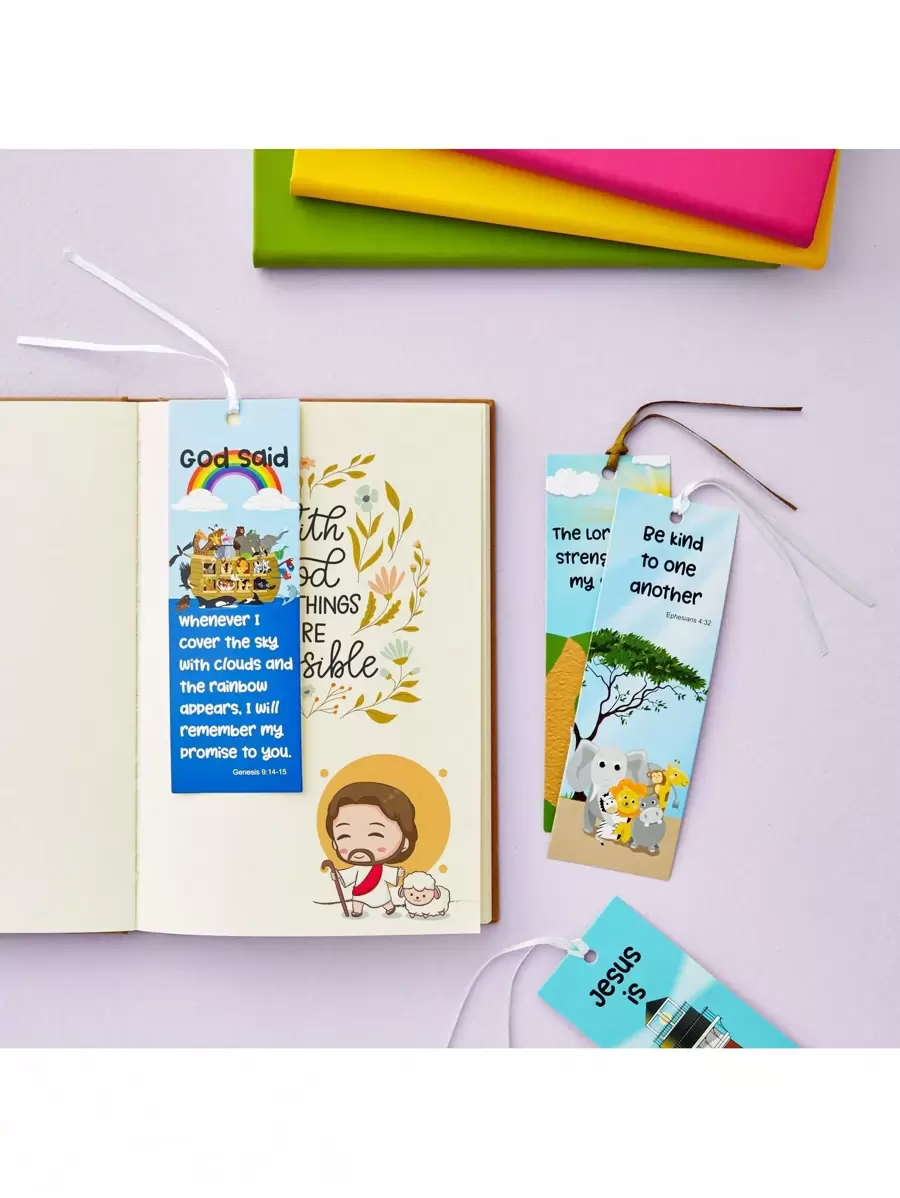 72 Pack Christian Bookmarks Bulk, Scripture, 12 Bible Verse Quotes For Kids, Easter (6 X 2 In