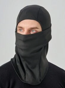 1pc Outdoor Skiing Warm Hat & Face Mask & Neck Guard & Motorcycle Head Scarf For Winter Riding - Black - View 4