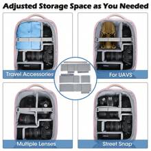 Camera Bag Professional DSLR SLR Mirrorless Camera Backpack 14/15.6 Inch Waterproof Laptop Backpack Anti-Theft Camera Case With Rain Cover Large Capacity Photography Backpack For Men Women - Pink - View 7