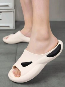 Chanclas Casuales Para Hombres Con Patrón De Demonio Y Suela Gruesa - Albaricoque - Ver 1