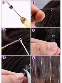 36英寸660根仙女髮絲燦爛髮絲套裝,附工具髮絲,耐高溫閃亮髮絲,適用於聖誕新年派對