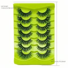 7 Pairs False Lashes Fairy Style Lashes Extension Natural Look Wispy Volume False Lashes Cat Eye Strip Lashes Pointed Faux Mink Lashes Multi-Pack - Natural Lashes - View 2