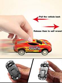 2 件/10 件/20 件迷你合金铁质回力车，涂鸦金属回力赛车儿童模型玩具车圣诞节、万圣节、（款式）、玩具车展示、赛车玩具圣诞节、迷你汽车玩具、返校 - 彩色 - 查看 8