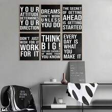 6pcs/set Inspirational discourse Frameless Door Wall Art Abstract Canvas Painting Art Poster Print Luxury Style Minimalist Modern Wall Picture for Living Room Bedroom Home Decoration - Multicolor - View 3