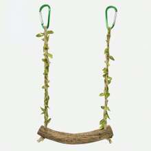 Parrot Swing Toy, Peony Mystical Phoenix Sunflower Climbing Interactive Swing, Anti-Bite And Claw-Grinding Wooden Birdcage Accessories, Random Color