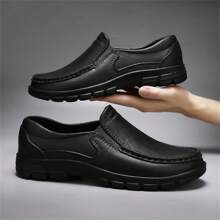 Men's Kitchen Work Shoes, Anti-Slip, Durable, Warm And Simple Waterproof Design - Black - View 2