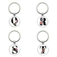 1 pezzo Ciondolo portachiavi con lettere inglesi e gemme, stile unisex alla moda, in lega metallica, accessorio per borsa/telefono, perfetto come regalo per festività, San Valentino