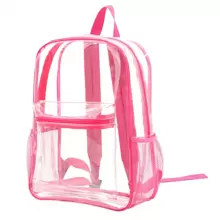 1 Mochila Transparente Resistente, Bolsa De Gelatina De Moda, Impermeable, Perfecta Para La Escuela,  Y Eventos Deportivos. - Rosa - Ver 1