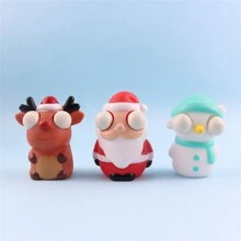 1個聖誕壓力緩解玩具,矽膠擠壓針刺玩具,聖誕老人設計,完美聖誕禮物