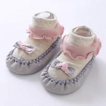 1 Par De Calcetines Para Zapatos Infantiles, Calcetines Antideslizantes Para Bebé, Calcetines De Fondo Suave Para Aprender A Caminar, Calcetines Finos Para Primavera Y Otoño De 0 A 2 Años, Color Aleatorio