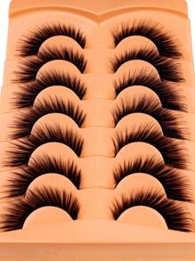 ICHICKISS 7 对装假睫毛蓬松水貂睫毛猫眼造型纤长 8D 浓密假睫毛条全睫毛条睫毛条睫毛、睫毛、睫毛、假睫毛