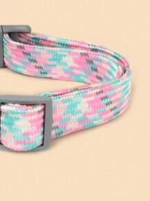 1pc Adjustable Reflective Dog Collar For Outdoor Training, Walking Or Traction, Suitable For Medium To Large Dogs, Collar Only - Pink - View 8