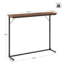 HEXCELEN 39" Console Table, Narrow Sofa Table, Entryway Table, Accent Table, Industrial, Easy Assembly, For Living Room, Entryway, 100 X 24 X 80 Cm, Rustic - Rust Brown - View 7