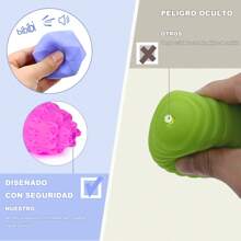 WELDMON Set de Pelotas Sensoriales Texturizadas, 6 Pelota Blanda de Silicona, Bolas de Masaje Suaves para Apretar - Color Oscuro - Ver 3