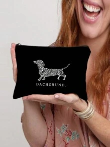 字母狗印花袋,y2k復古假日風格收納袋,適用於女士和男士旅行,戶外運動,婚禮假日禮品袋,休閒便攜旅行袋,化妝品袋