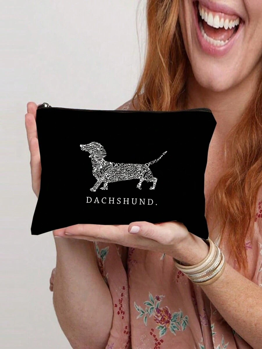 字母狗印花袋,y2k復古假日風格收納袋,適用於女士和男士旅行,戶外運動,婚禮假日禮品袋,休閒便攜旅行袋,化妝品袋