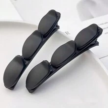 2 Miếng Mờ Đen Bện Kẹp tóc , Bên Kẹp tóc mái  , Nhanh Công chúa Thẻ , Thích hợp Đối với Bím tóc Và Tóc , Tạo mẫu tóc Phụ kiện - màu đen - Xem 2