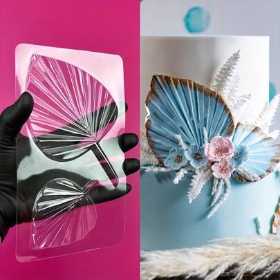 Pet Leaf Shaped Fondant, Turtle-Back Shaped Fern And Vegetable Shaped Plunger Cutter Mold Set & Chocolate Candy Mold