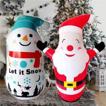 Người tuyết bơm hơi & Ông già Noel Roly Poly, Làm bằng PVC, Không thấm nước, Thích hợp cho Trang trí Giáng sinh trong nhà/ngoài trời, Phòng khách tại nhà, Sân vườn, Quà tặng Giáng sinh tuyệt vời, Tạo không khí Giáng sinh - Đỏ - Xem 9