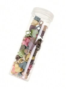 50pcs Multicolor Sweetheart Shaped Hair Clip, Suitable For Daily Use - Multicolor - View 5