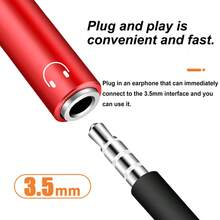 Usb C轉3.5mm耳機和充電適配器,2合1usb C轉aux音頻插孔,帶pd快速充電傳輸線,與三星galaxy S23 Ultra / S23 Plus / S22 Ultra / S22 + / Note 10 + / Note 20 / S20 / S21兼容(grey) - 紅色 - 查看 3