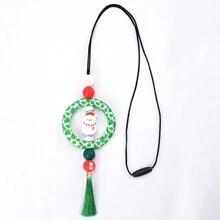 1入時尚矽膠珠聖誕頸鍊吊墜,適用於女性聖誕節或日常裝飾