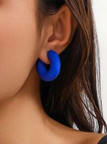 1pc European & American Style Minimalist C Shape Smooth Surface Ear Cuff For Women Without Piercing, Colorful, Unisex - Star - View 7