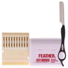 JATAI Feather Styling Razor Kit by Jatai for Unisex - 3 Pc 1Pc Styling Razor, 10 Feather Standard Blades, 1Pc Blade Disposal Case - Black - View 3