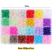 8mm玻璃仿翡翠珠子漸變雙色圓珠手工DIY手鍊項鍊珠子珠材 - 8mm 圓珠 - 查看 31