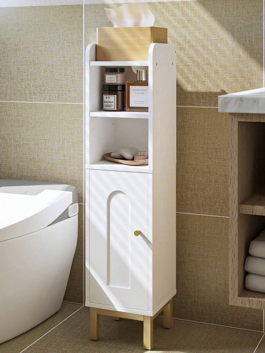 HaluPeit Bathroom Cabinet, Toilet Cabinet, Bathroom Cabinet, 20 * 20 * 83 Cm, Narrow Bathroom Shelf, Adjustable Shelves, Space-Saving, For Small Spaces, Easy Assembly - 白色 - 查看 1