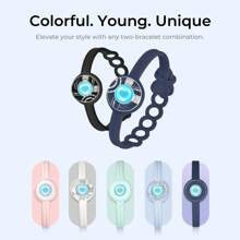 Totwoo Candy Wave Collection-Long Distance Touch Single Bracelet(Work In Pairs)-Colorful Band Bracelet, Vibration & Light Up For Love Couples Bracelet | Long Distance Relationship Gifts For Girlfriend Bluetooth Pairing Jewelry- Stay Connected Anytime, Anywhere - 深藍 - 查看 3