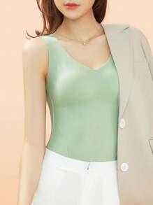 Women's Seamless And Smooth Long Bodyshaping Vest - Mint Green - View 3