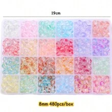 8mm玻璃仿翡翠珠子漸變雙色圓珠手工DIY手鍊項鍊珠子珠材 - 8mm 圓珠 - 查看 37