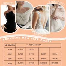 1 Pack Sticky Bra, Backless Strapless Bra Push Up, Adhesive Invisible Lift Up Bras - Black - View 5