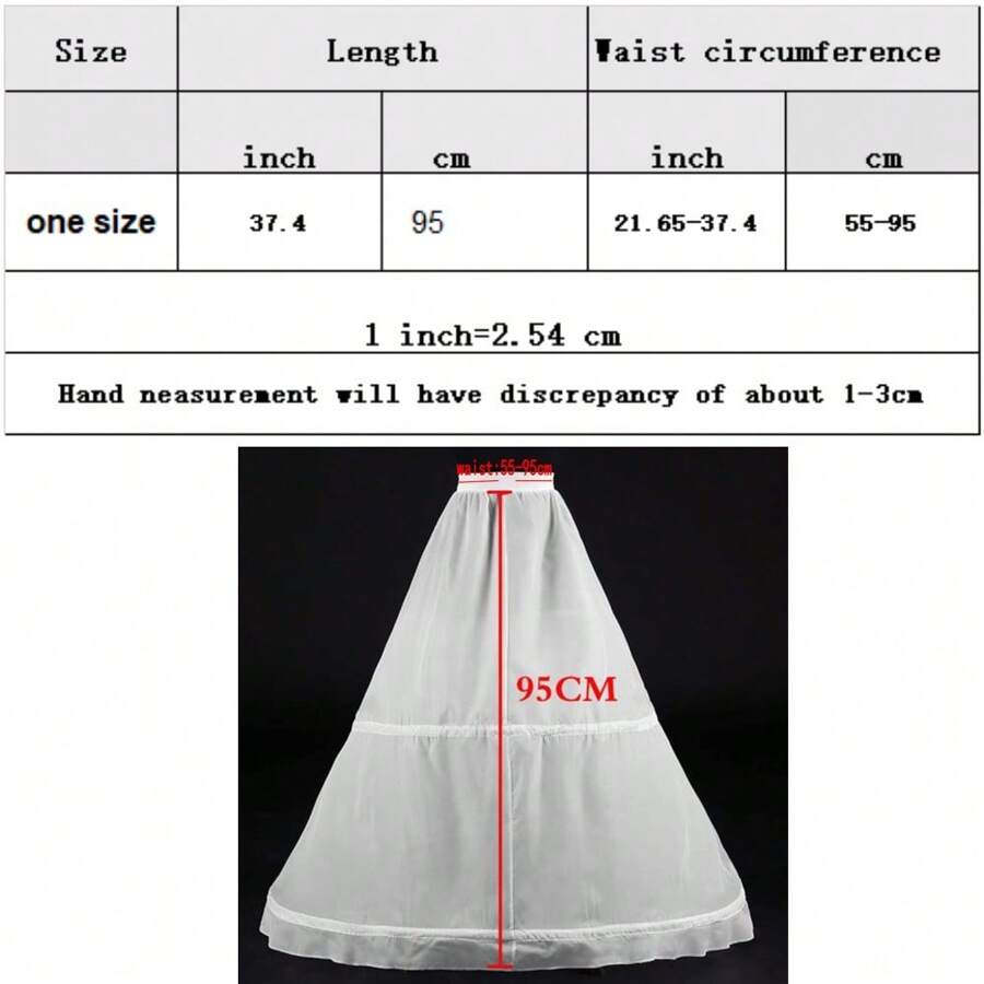 Women's 2 Hoops Bridal Crinoline White Petticoat Half Slip Underskirt Wedding Dress Bride