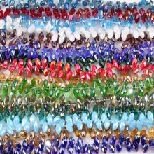 50入組/套鍍層掉落形玻璃水晶珠,帶水平孔,多色多角剔透珠子,適用於手鍊和項鍊diy,尺寸包括5x7mm 6x12mm 8x13mm - 彩色 - 查看 4