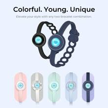Totwoo Candy Collection-Long Distance Touch Single Bracelet-Colorful Band Bracelet, Vibration & Light Up For Love Couples Bracelet | Long Distance Relationship Gifts For Girlfriend Bluetooth Pairing Jewelry- Stay Connected Anytime, Anywhere - 深藍 - 查看 3