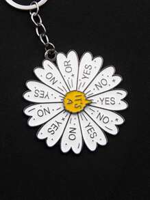 1入組彩色旋轉鑰匙扣「吃什麼」鑰匙扣袋子汽車鑰匙鏈掛件,現在我想去,專為有困難選擇的人提供幫助,適用於禮品、生日禮物、朋友鑰匙扣、掛飾,搭配琺瑯別針 - 白色 - 查看 2