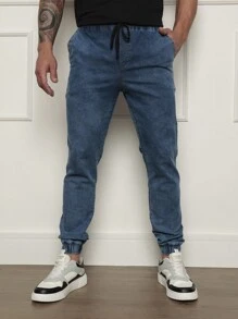 Men Pants - Medium Wash - View 1