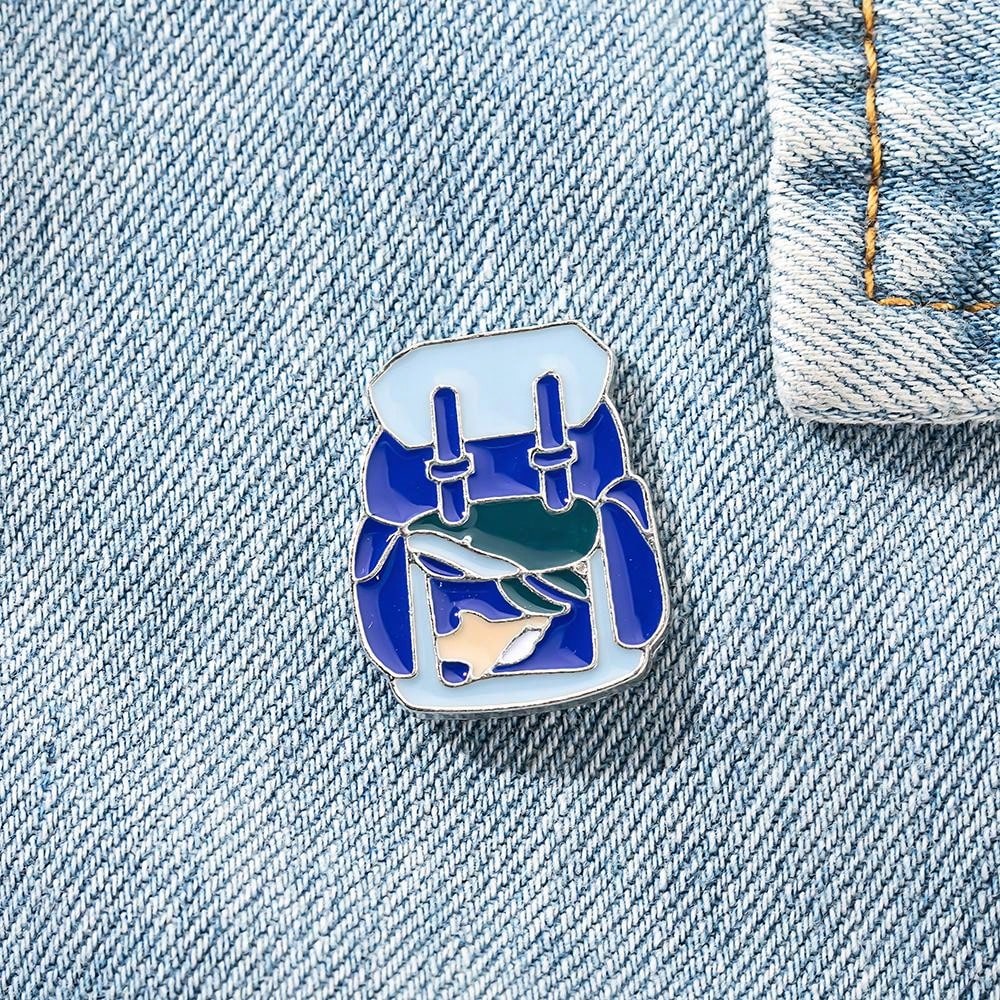 2024 Original Cartoon Travel & Scenery Paintings Backpack Pins Set