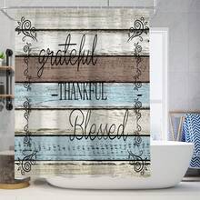 4 件/套拼接田園風格浴簾,破舊別緻的法式鄉村浴室裝飾布藝窗簾,防滑淋浴墊,衛生間地毯,12 個塑料掛鉤 71x71 英寸