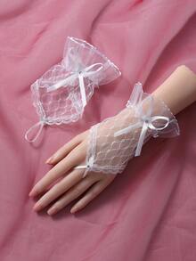 新娘配飾 女式婚禮與派對短版無指手套