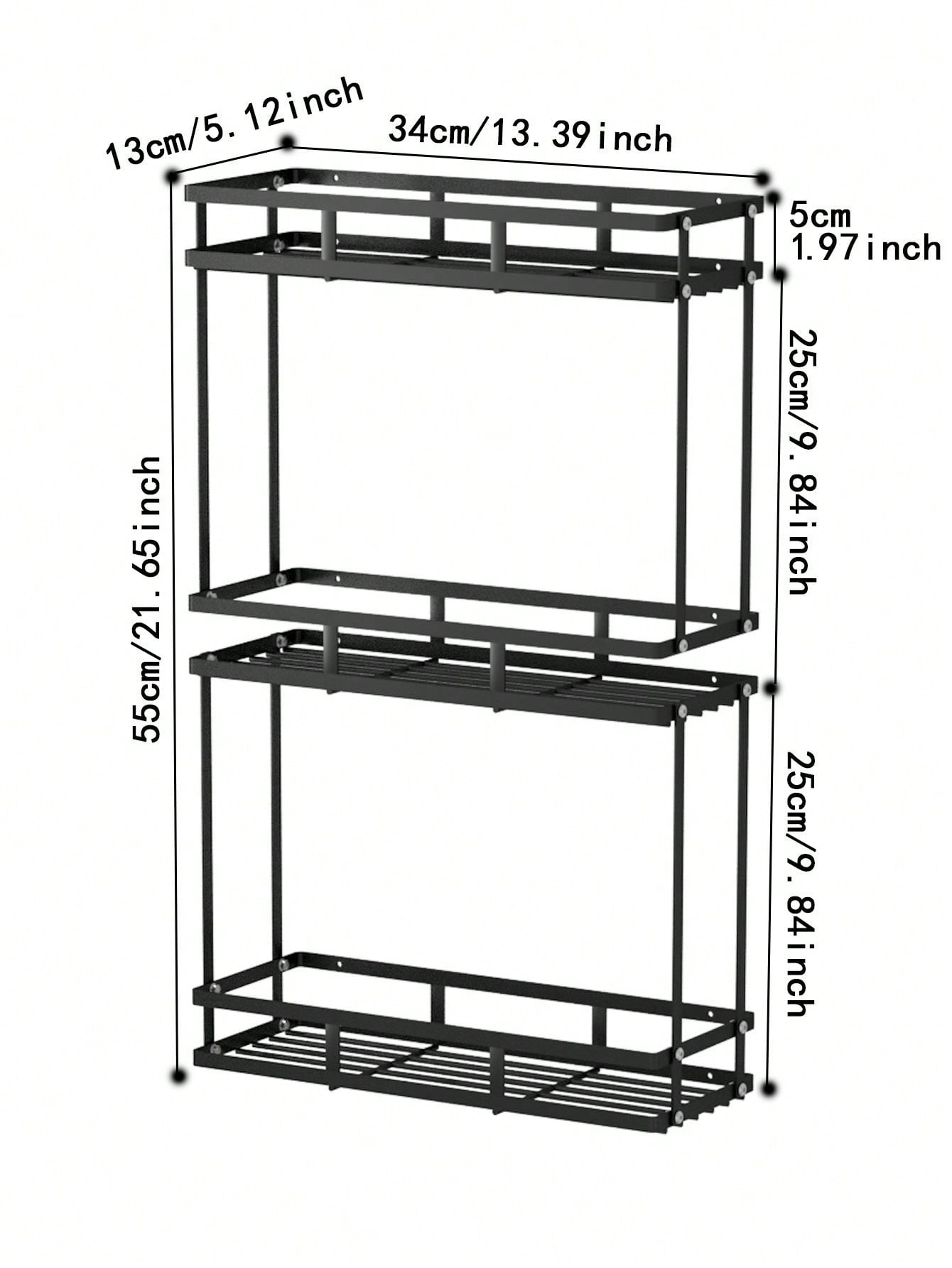 Black 3layer Toilet Shelf Without Drilling Multifunctional Bathroom Storage Rack Above Toilet