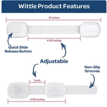 1 Piece Protective Lock Drawer Anti-Opening Door Refrigerator Anti-Pinch Lock - White - View 4