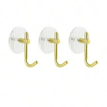 1pc Luxurious Gold Hook With Delicate Design, Great For Multiple Scenes Such As Desk, Door, Kitchen And Bathroom - transparent - View 1