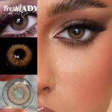 FRESH LADY Elegant Honey Colored Contact Lenses 1 Year Disposable - Brown - View 7