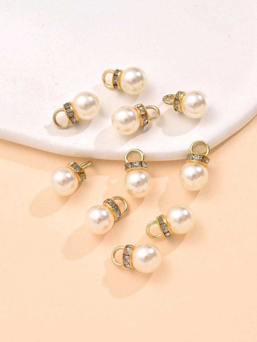 20 件裝優雅時尚喇叭、珍珠和水鑽裝飾髮夾和吊墜 Diy 女式頭飾配件