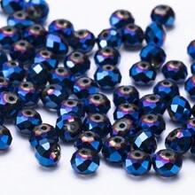 4mm、6mm、8mm 金屬色系面形水晶珠和電鍍玻璃珠,用於diy珠寶手鍊和項鍊製作 - 彩色 - 查看 13