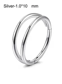 CIZME 1Pc/Set Hypoallergenic Hinged Clicker Double Hoop Nose Rings Hoop 20G 18G 16G 14G Stainless Steel Septum Jewelry Hinged Segment Ring Body Piercing Nose Hoop Lip Rings Nose Helix Cartilage Rook Earrings - Multicolor - View 25